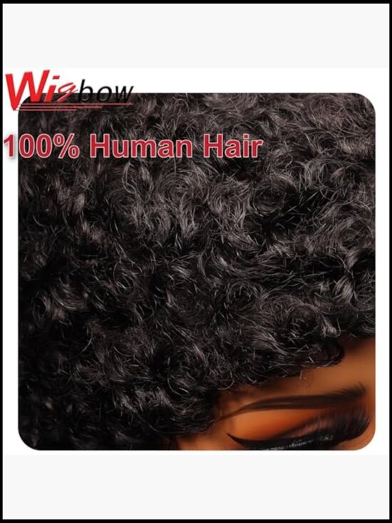 Short Kinky Curly Pixie Cut Wig 100% Virgin Human Hair Deep Wave Glueless Daily main image 4